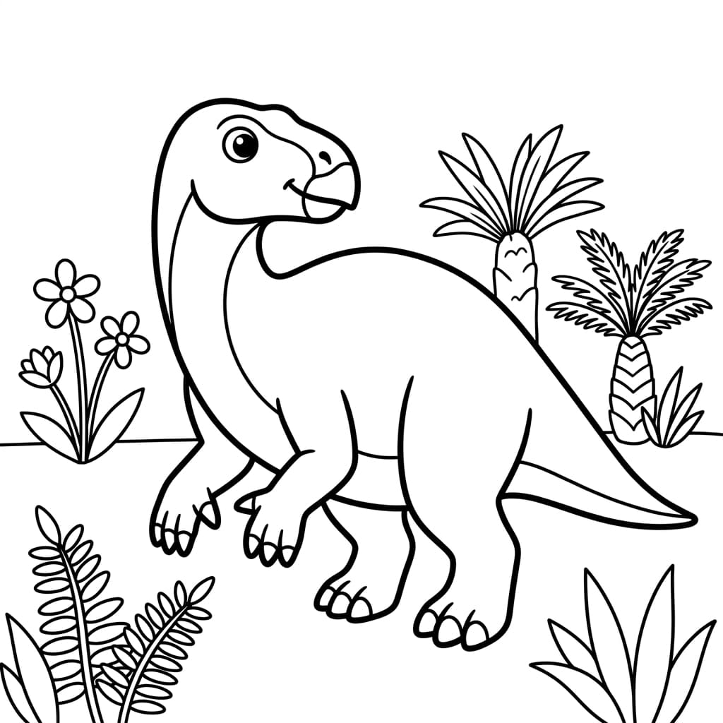 Free Printable Free Iguanodon Facts & Coloring Pages for Kids PDF - High Resolution Sheet 2