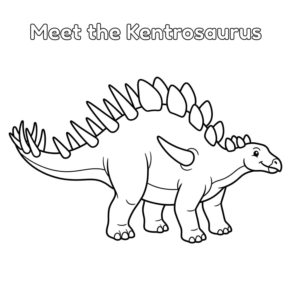Free Printable Free Kentrosaurus Facts & Coloring Pages for Kids PDF - High Resolution Sheet 1