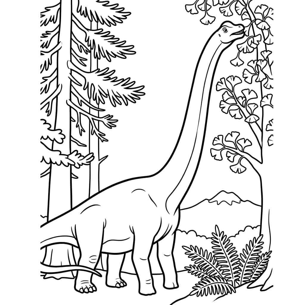 Free Printable Free Mamenchisaurus Facts & Coloring Pages for Kids PDF - High Resolution Sheet 2