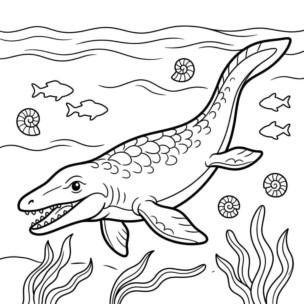 Free Printable Free Mosasaurus Facts & Coloring Pages for Kids PDF - High Resolution Sheet 2