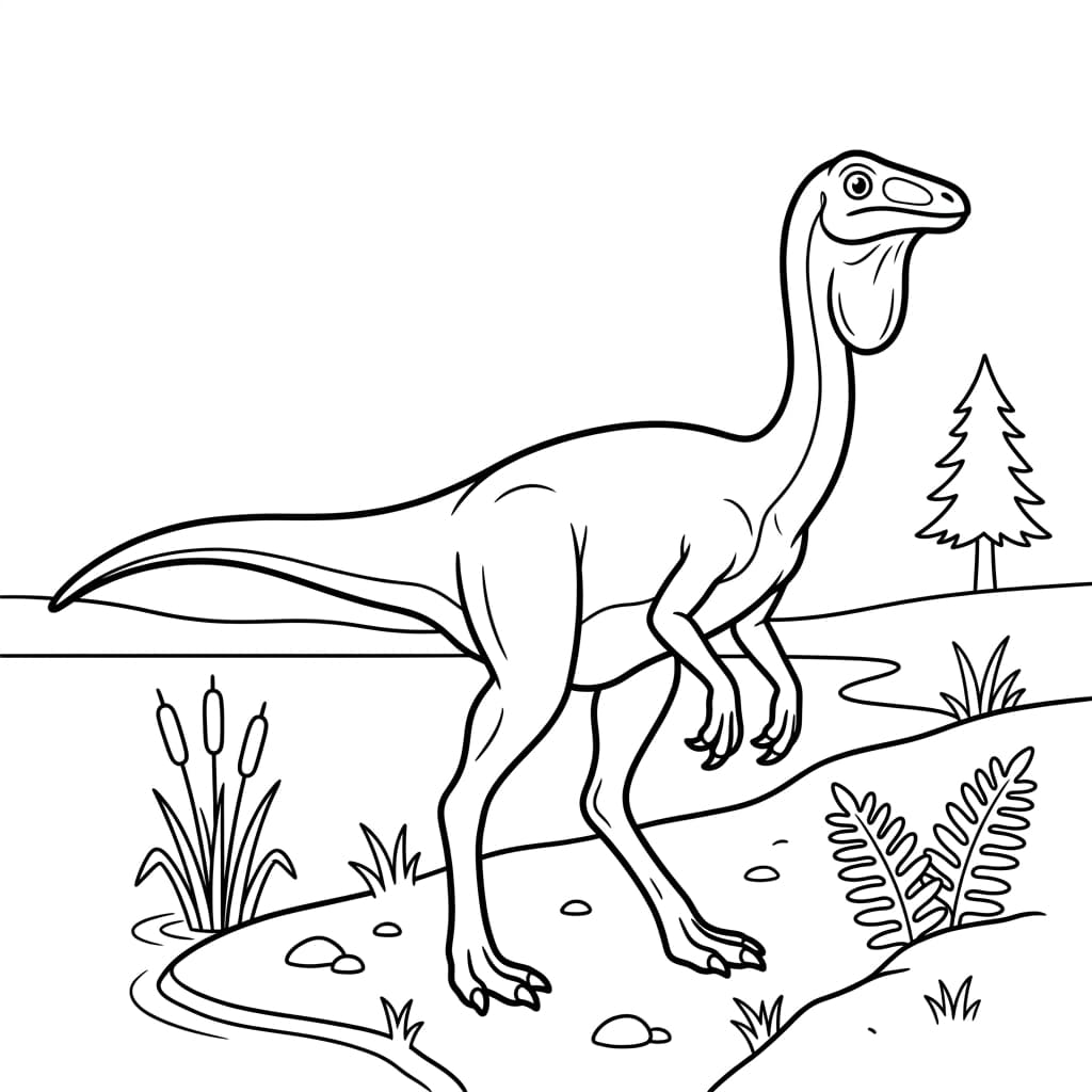 Free Printable Free Pelecanimimus Facts & Coloring Pages for Kids PDF - High Resolution Sheet 2