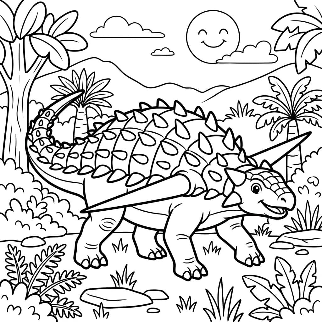 Free Printable Free Sauropelta Facts & Coloring Pages for Kids PDF - High Resolution Sheet 1