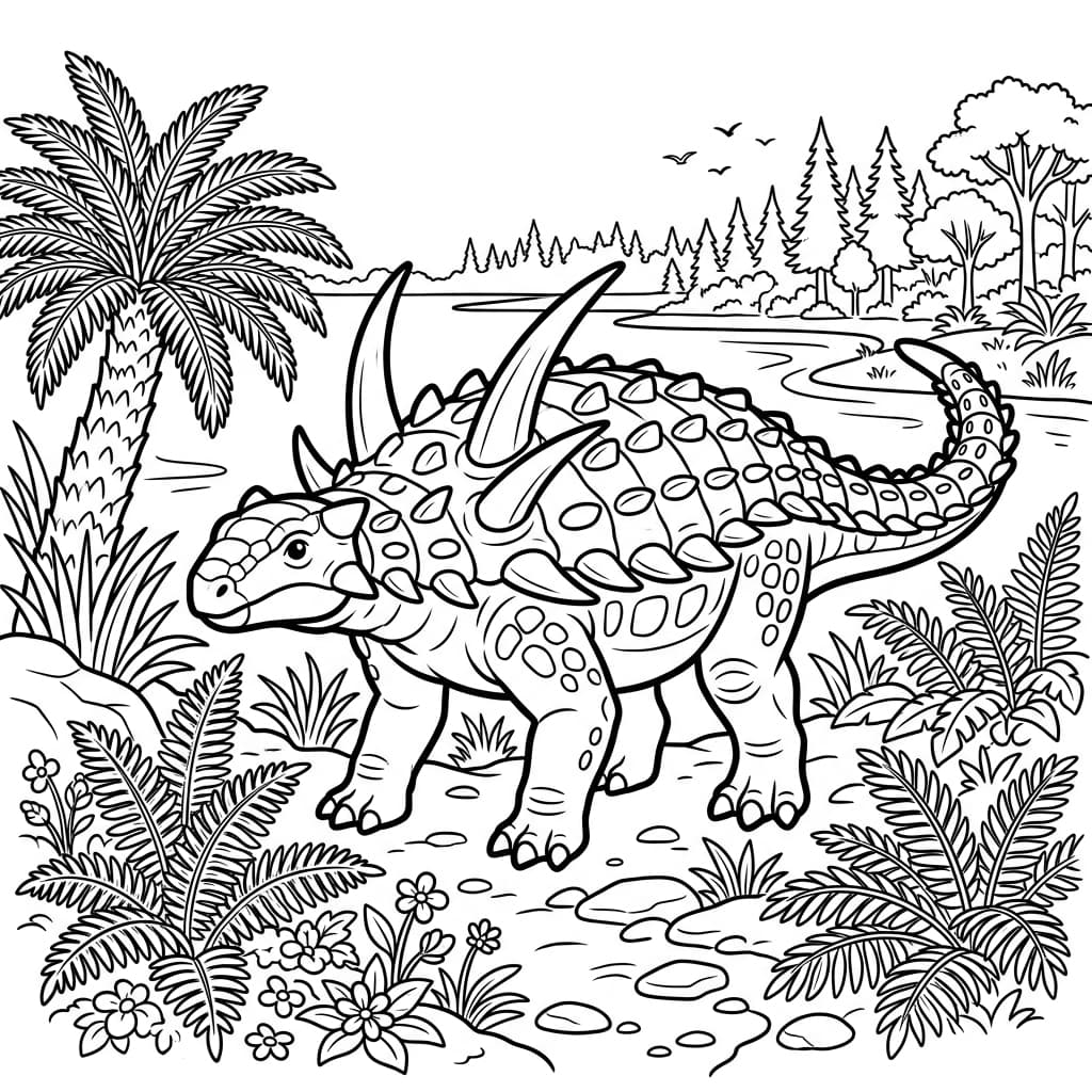 Free Printable Free Sauropelta Facts & Coloring Pages for Kids PDF - High Resolution Sheet 2