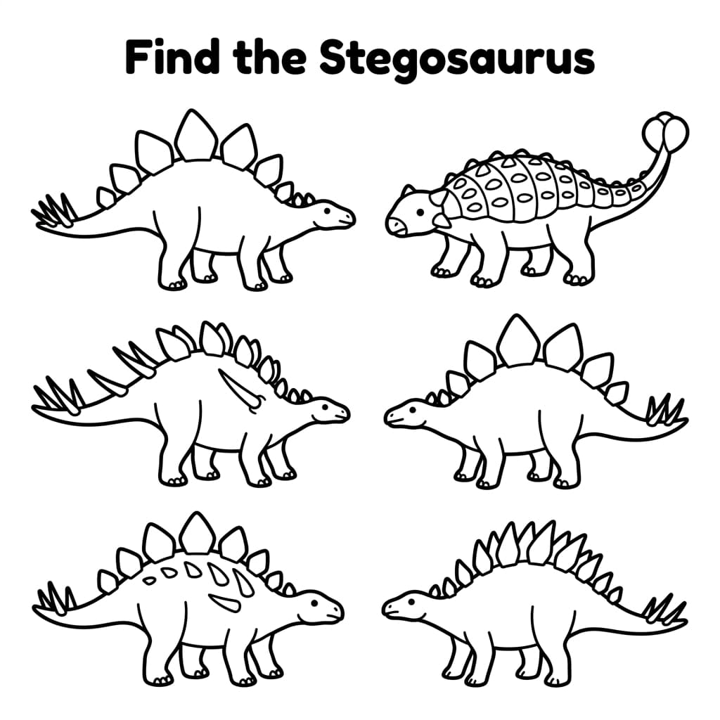 Free Printable Free Stegosaurus Facts & Coloring Pages for Kids PDF - High Resolution Sheet 3