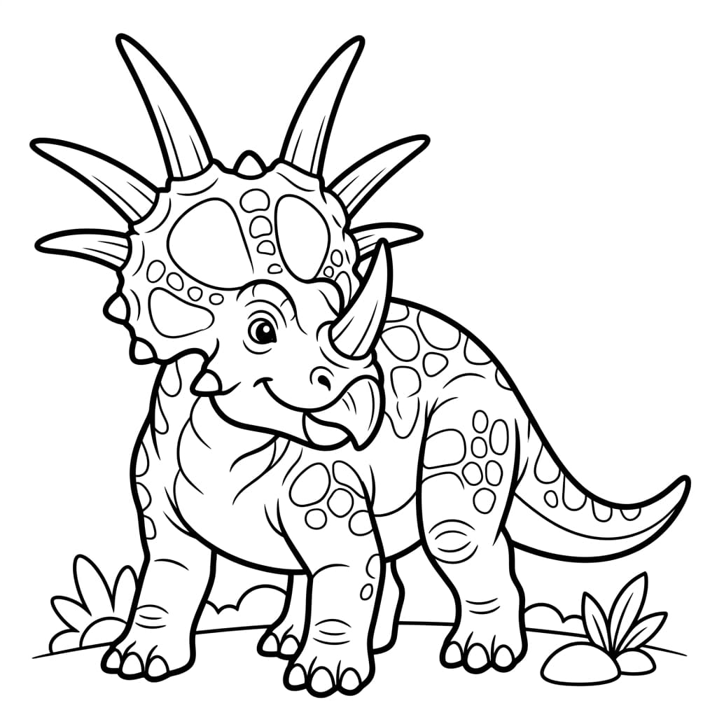 Free Printable Free Styracosaurus Facts & Coloring Pages for Kids PDF - High Resolution Sheet 1