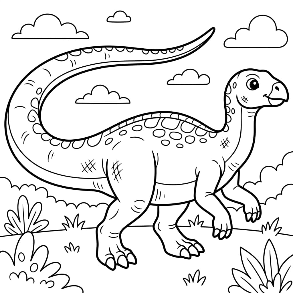 Free Printable Free Tenontosaurus Facts & Coloring Pages for Kids PDF - High Resolution Sheet 1