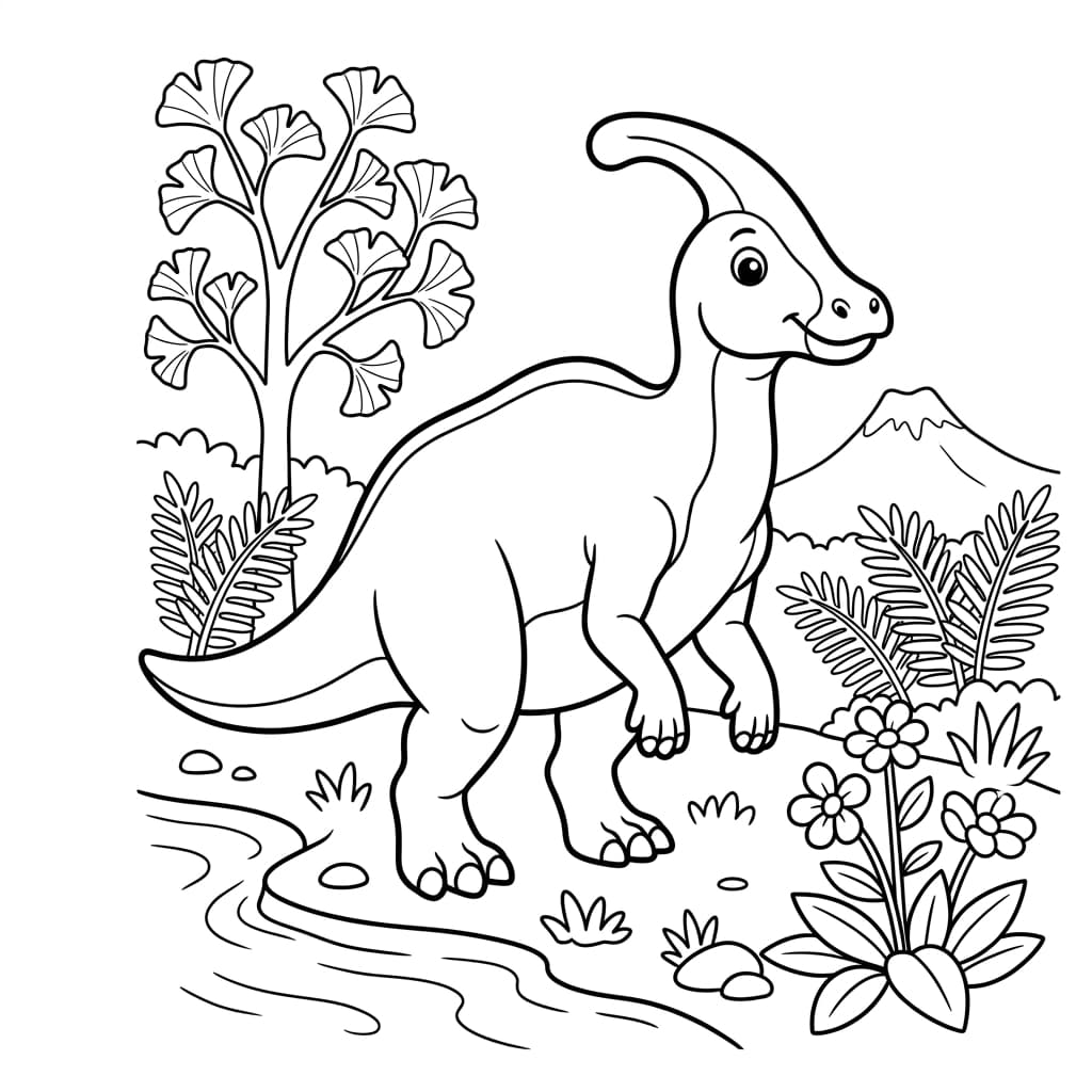 Free Printable Free Tsintaosaurus Facts & Coloring Pages for Kids PDF - High Resolution Sheet 2