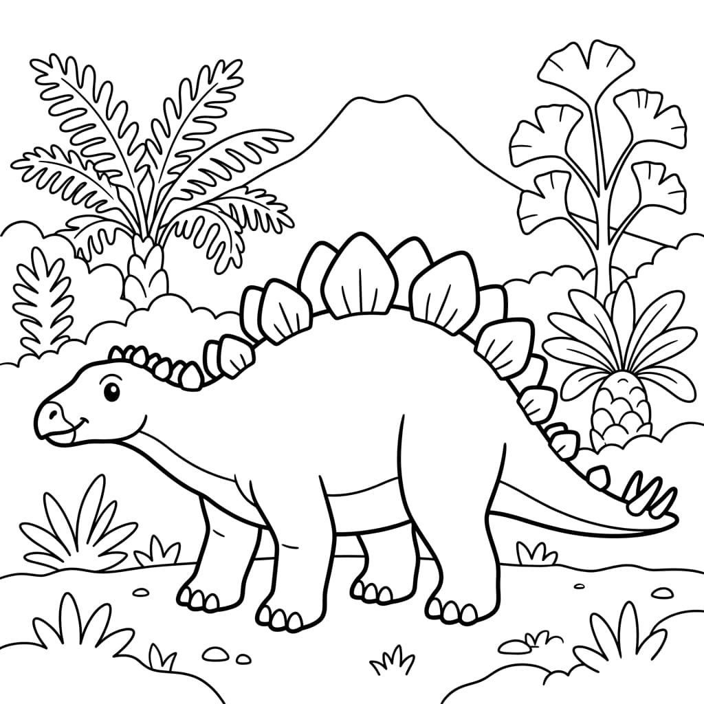 Free Printable Free Tuojiangosaurus Facts & Coloring Pages for Kids PDF - High Resolution Sheet 2