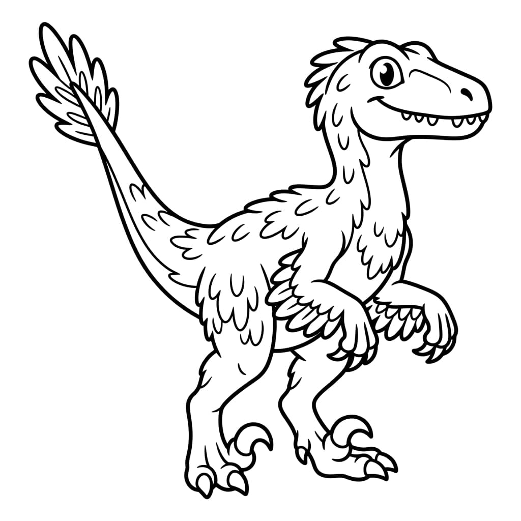 Free Printable Free Velociraptor Facts & Coloring Pages for Kids PDF - High Resolution Sheet 1