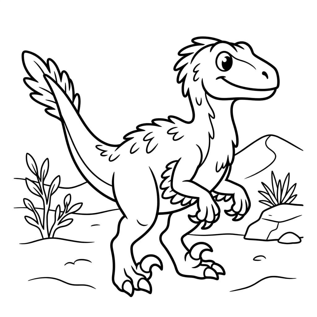 Free Printable Free Velociraptor Facts & Coloring Pages for Kids PDF - High Resolution Sheet 2