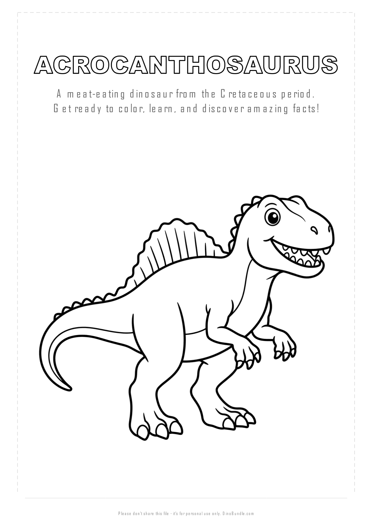 Acrocanthosaurus printable page 1