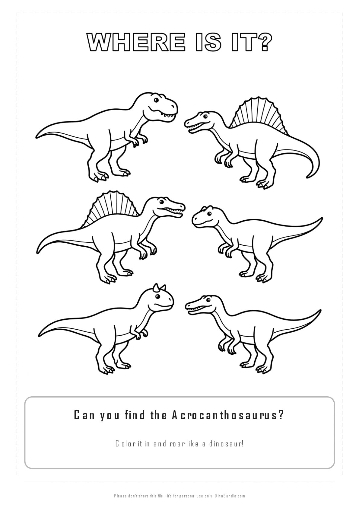 Acrocanthosaurus printable page 3