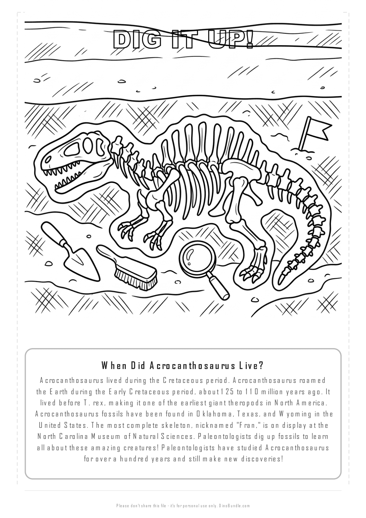 Acrocanthosaurus printable page 6