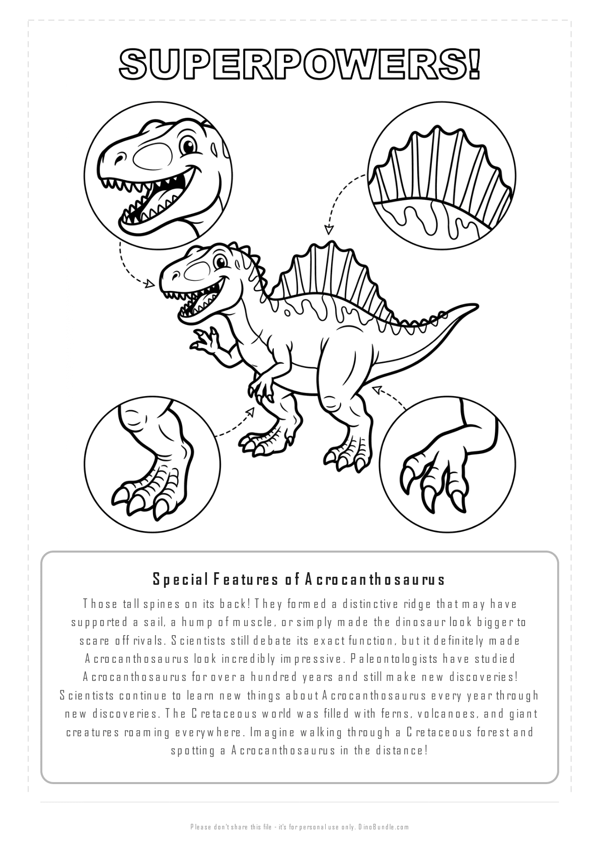 Acrocanthosaurus printable page 7
