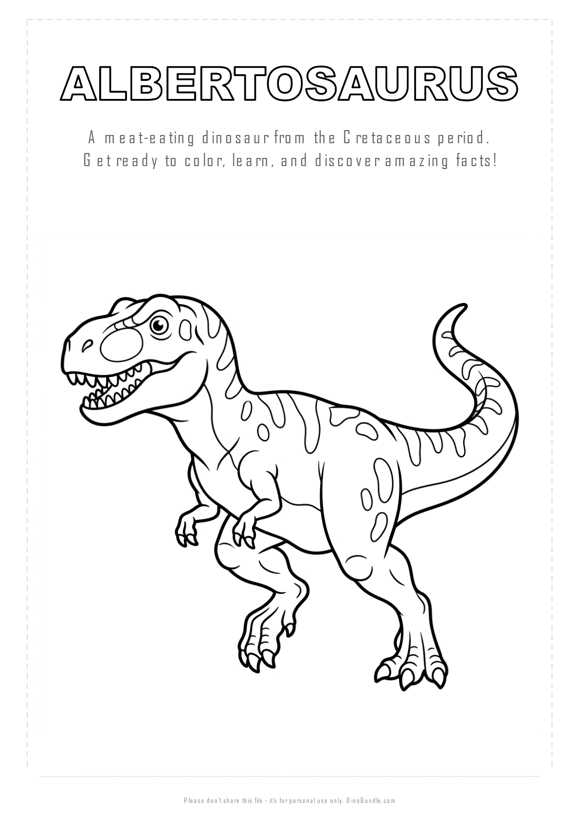 Albertosaurus printable page 1