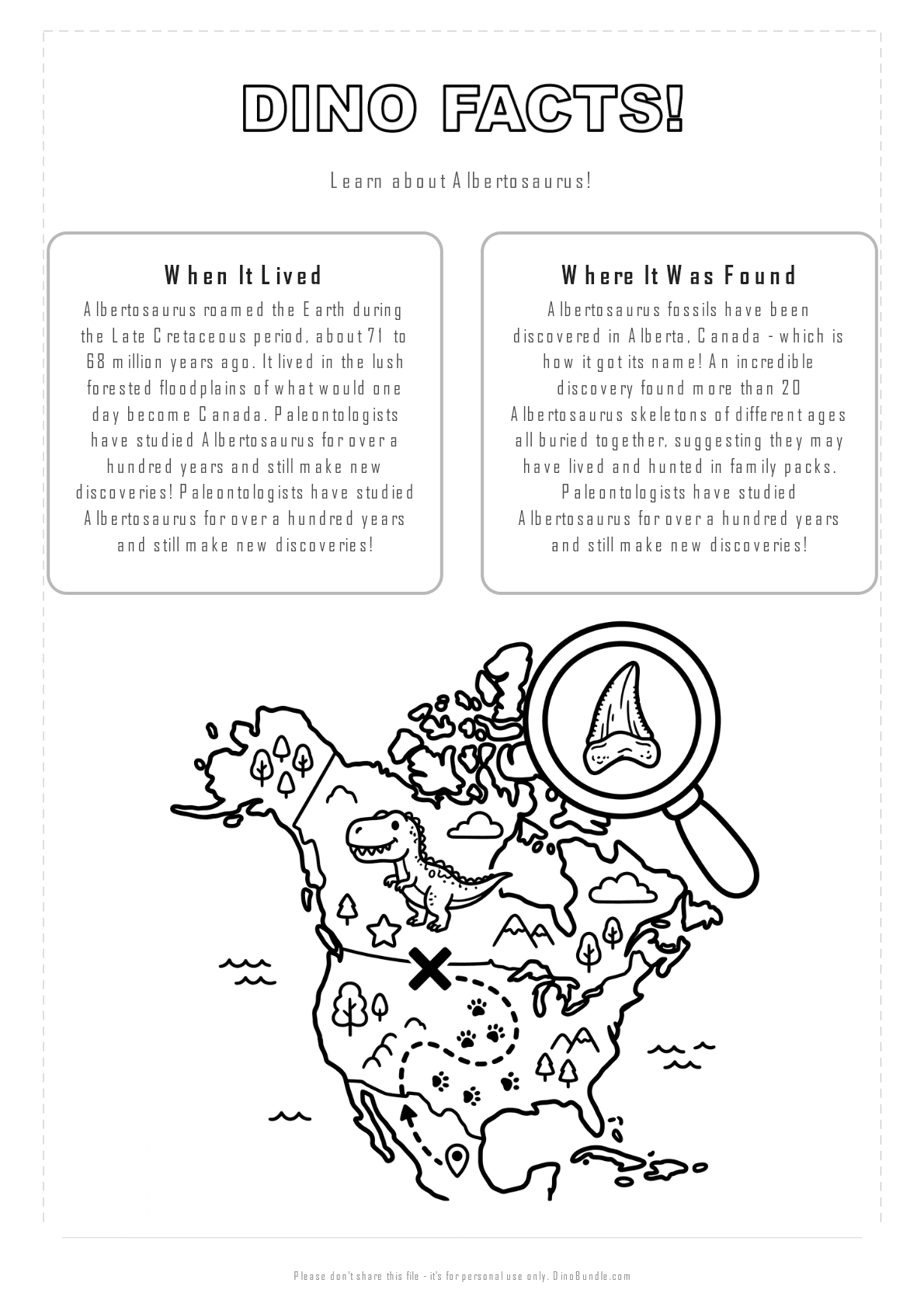 Albertosaurus printable page 2