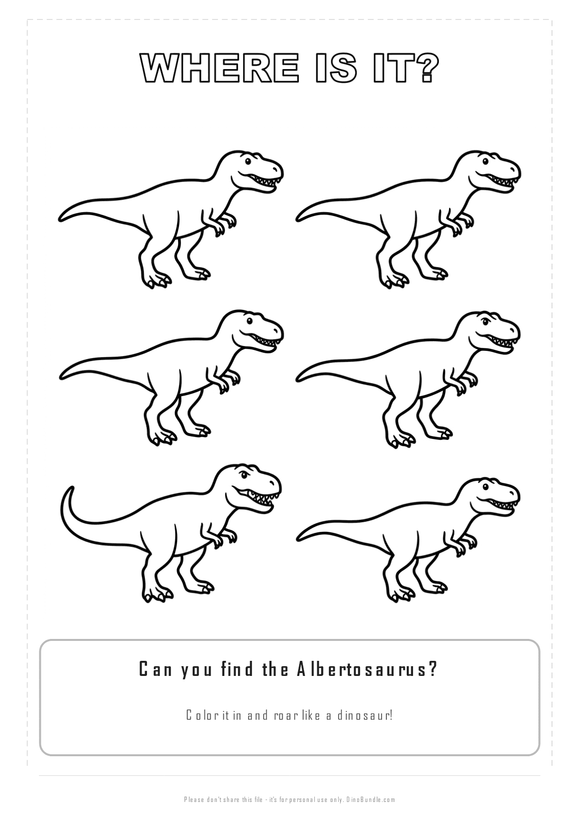 Albertosaurus printable page 3