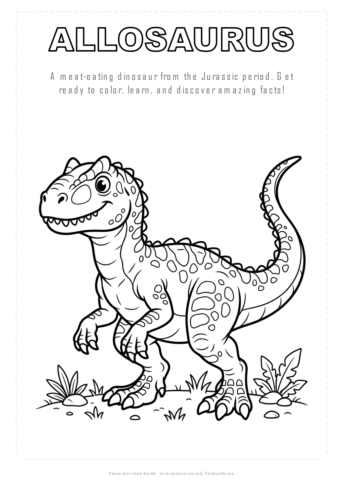 Allosaurus printable page 1