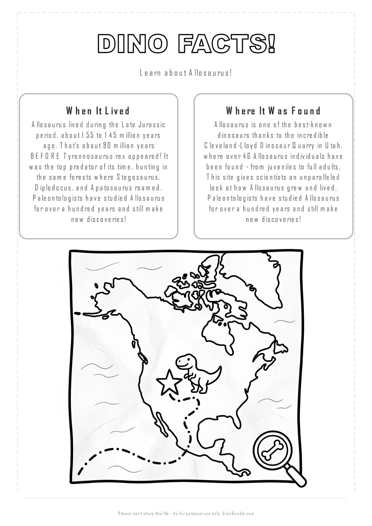 Allosaurus printable page 2