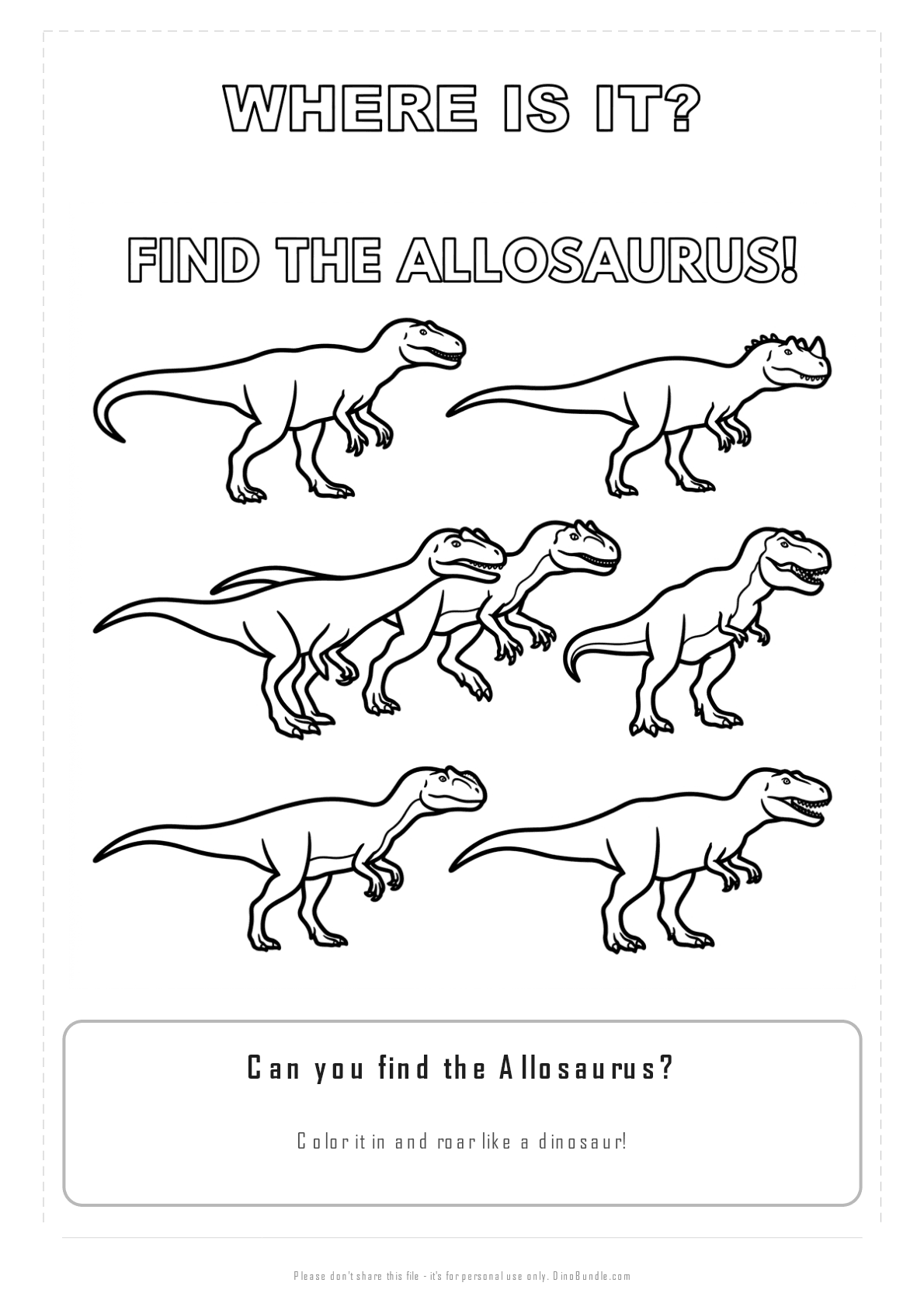 Allosaurus printable page 3