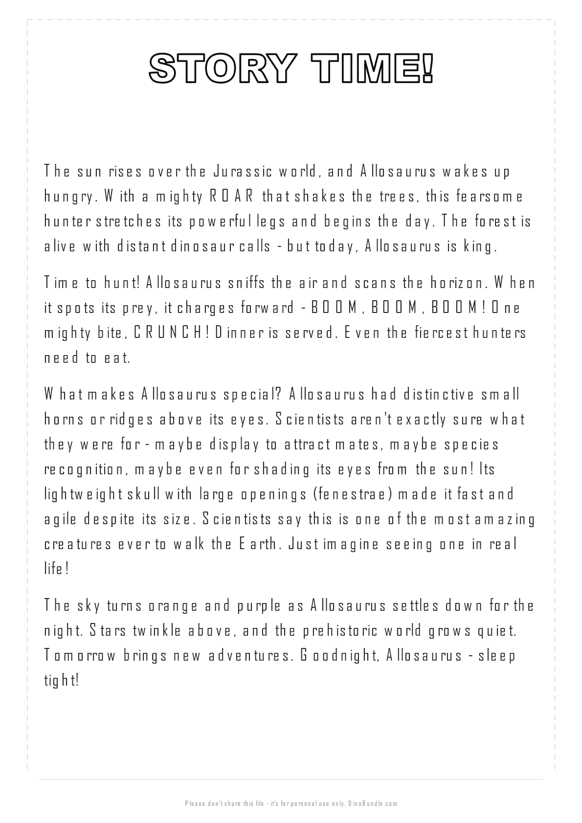 Allosaurus printable page 4