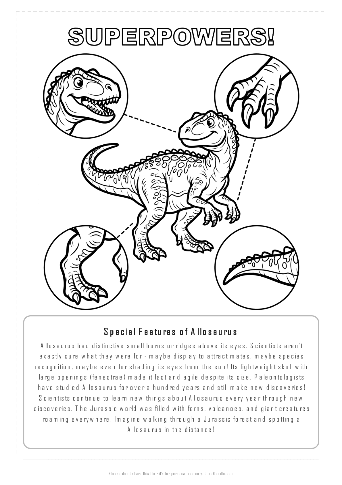 Allosaurus printable page 7