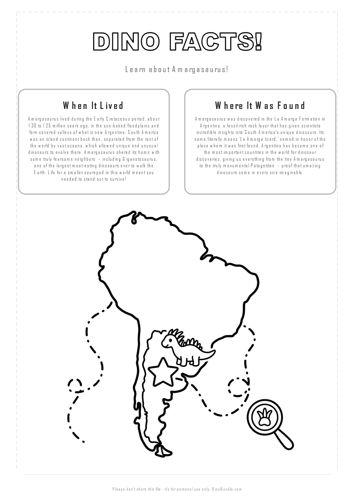 Amargasaurus printable page 2