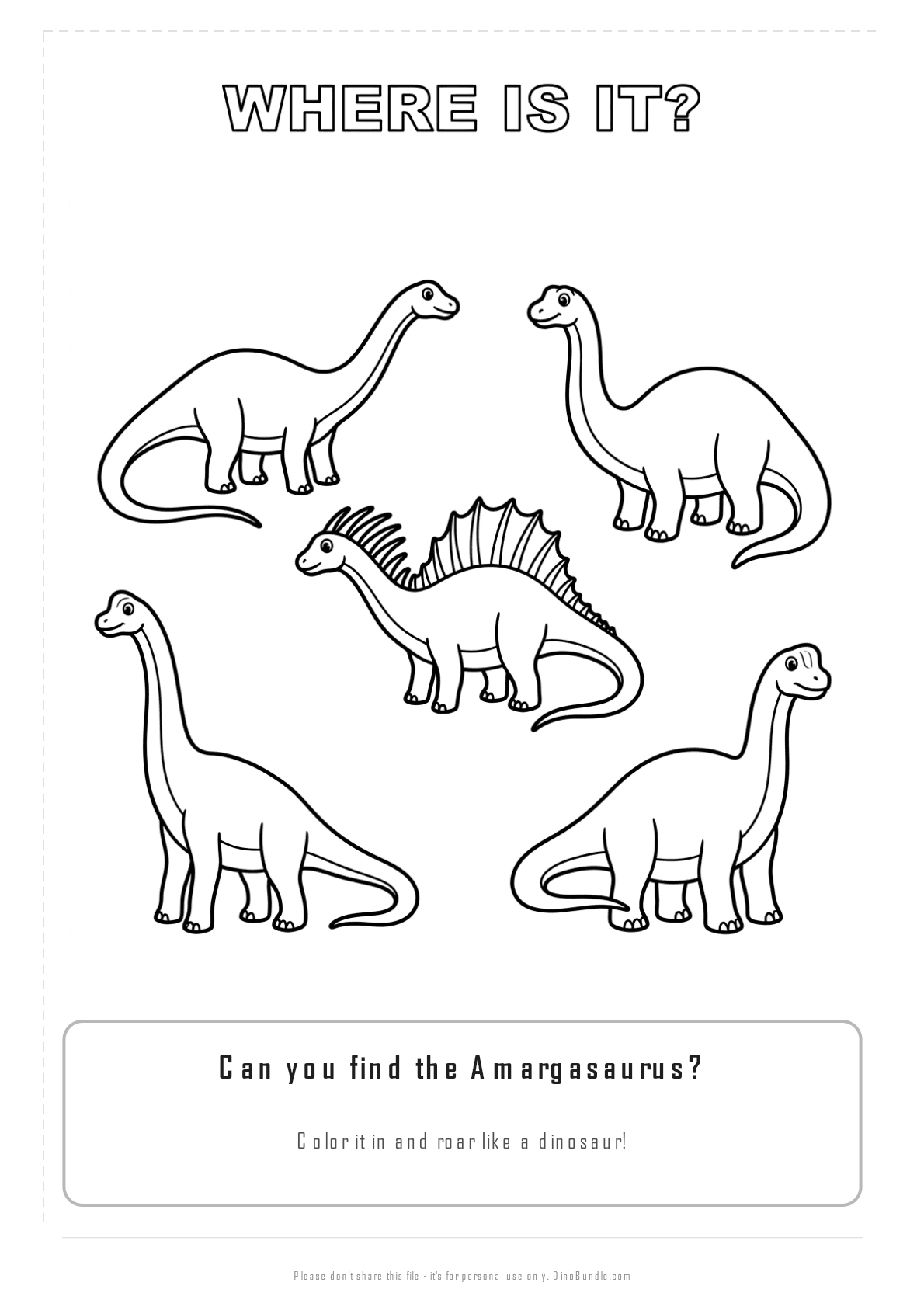 Amargasaurus printable page 3