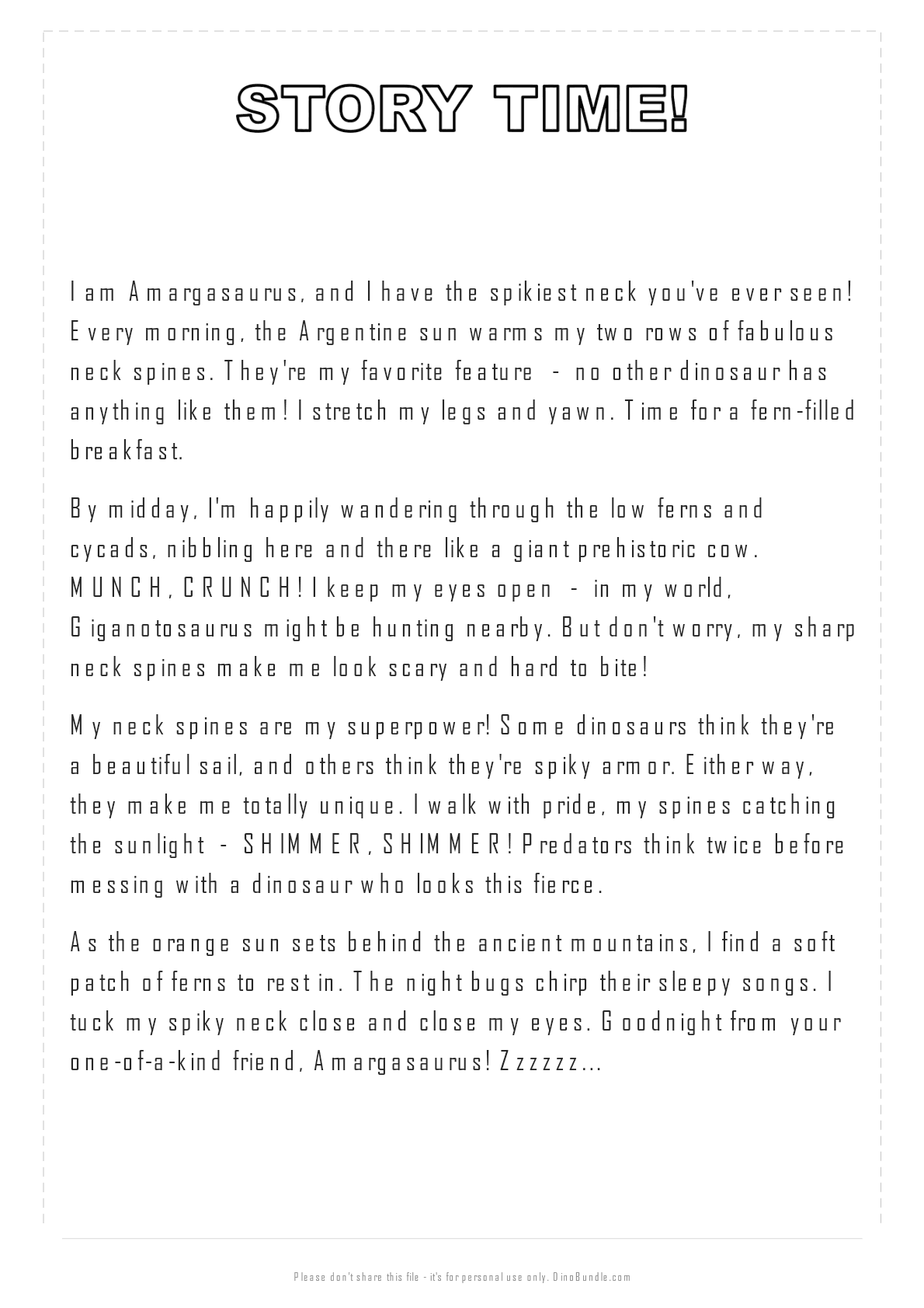 Amargasaurus printable page 4