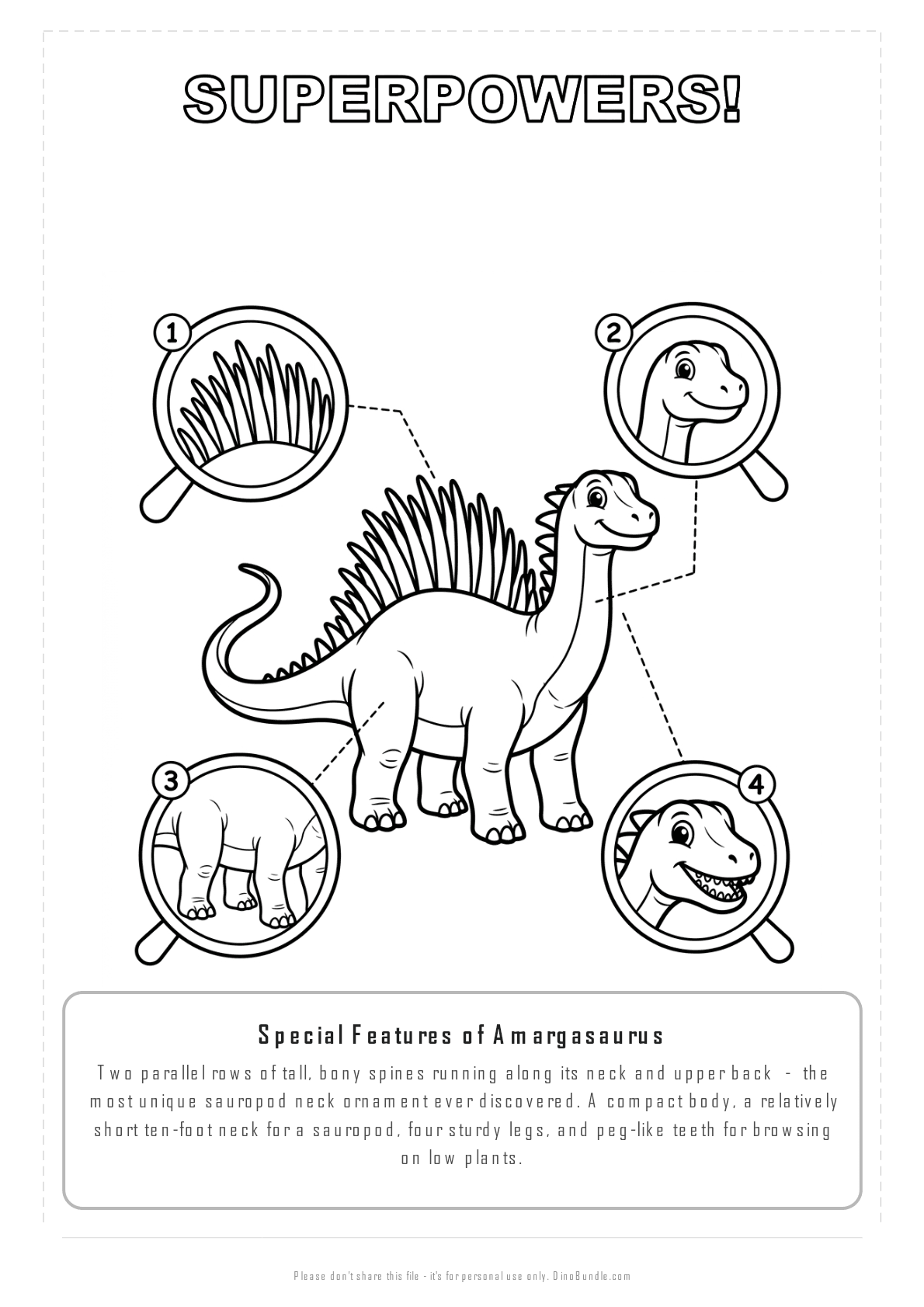 Amargasaurus printable page 7