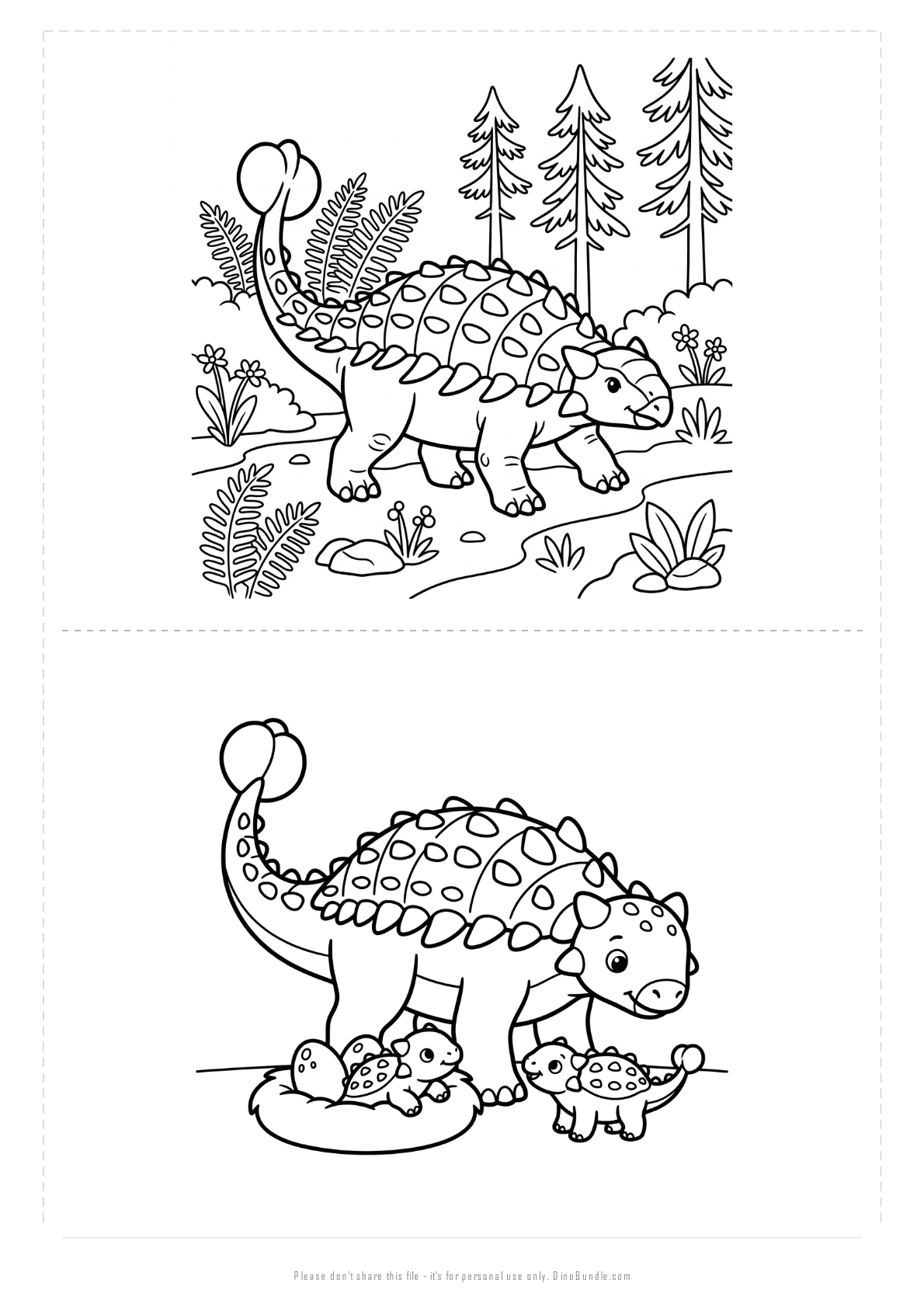 Ankylosaurus printable page 5
