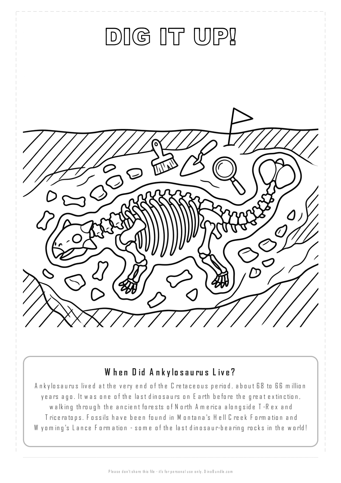 Ankylosaurus printable page 6