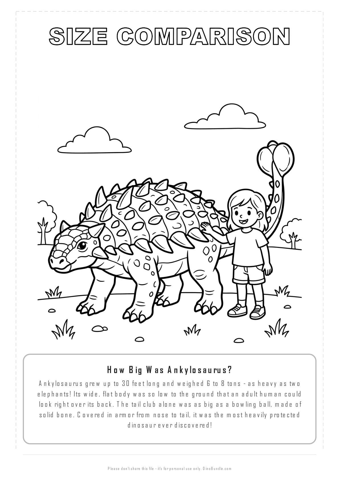 Ankylosaurus printable page 8