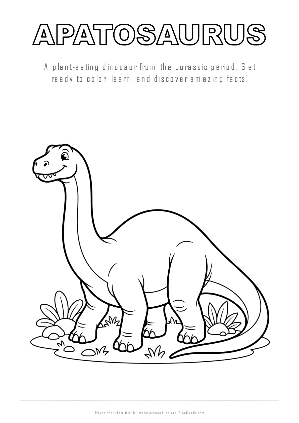 Apatosaurus printable page 1