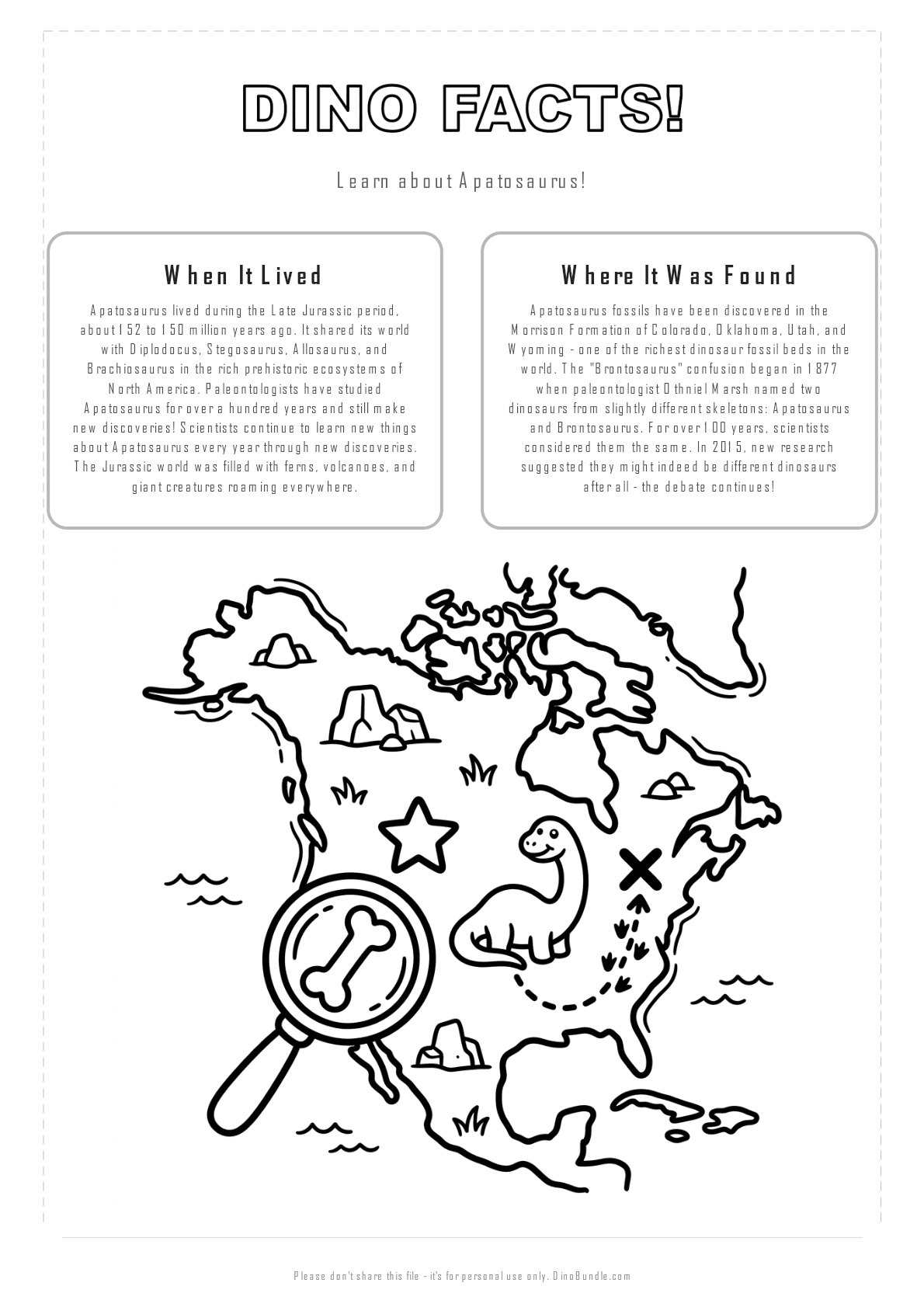 Apatosaurus printable page 2