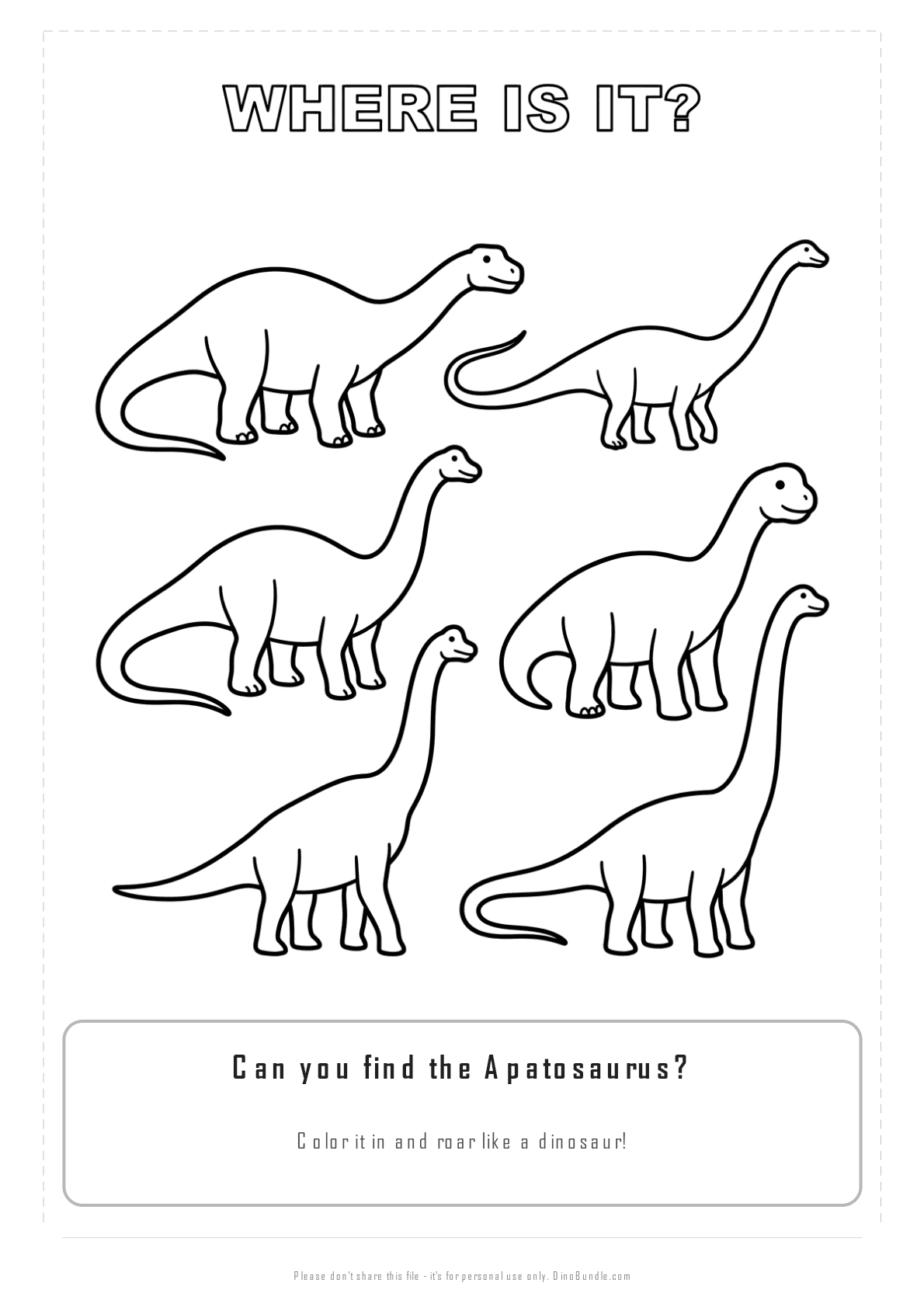 Apatosaurus printable page 3