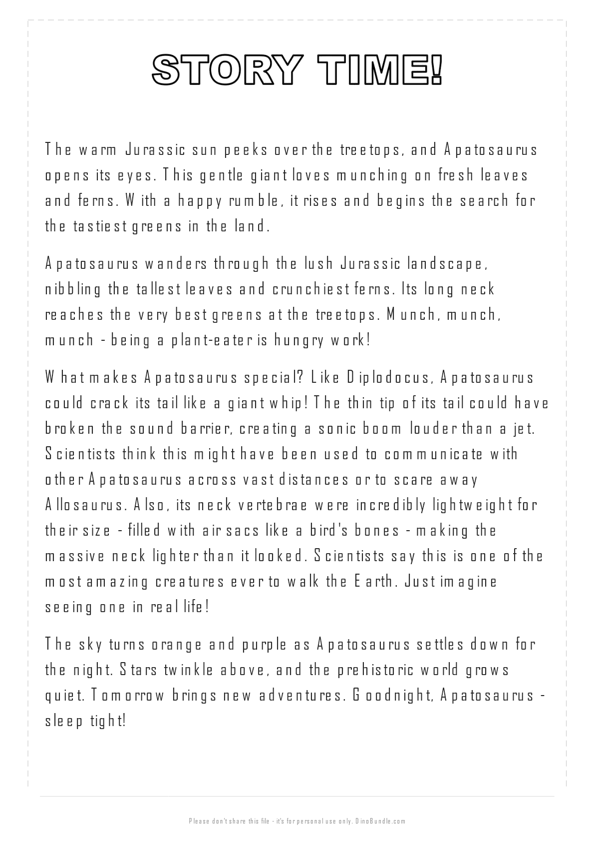 Apatosaurus printable page 4
