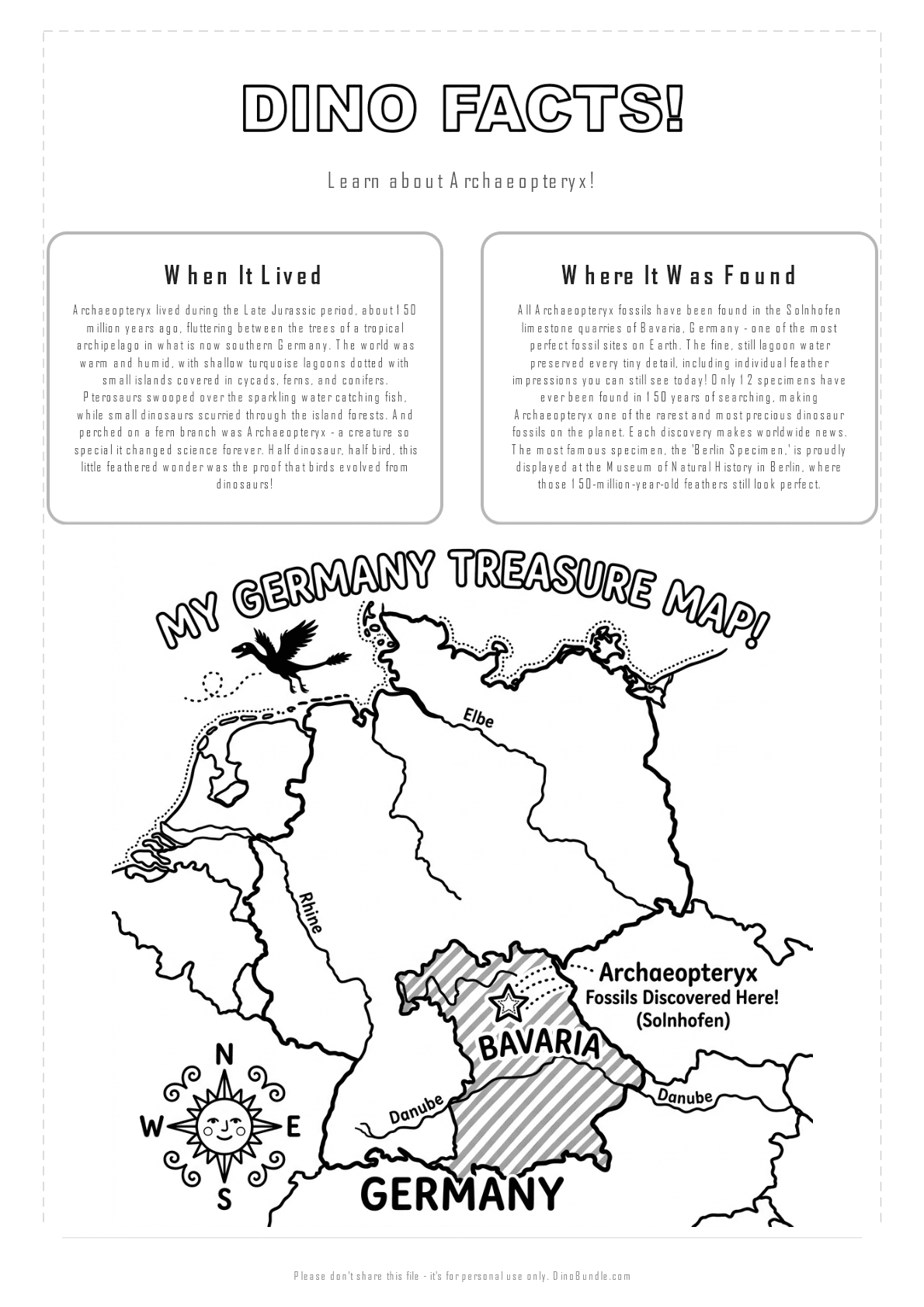 Archaeopteryx printable page 2