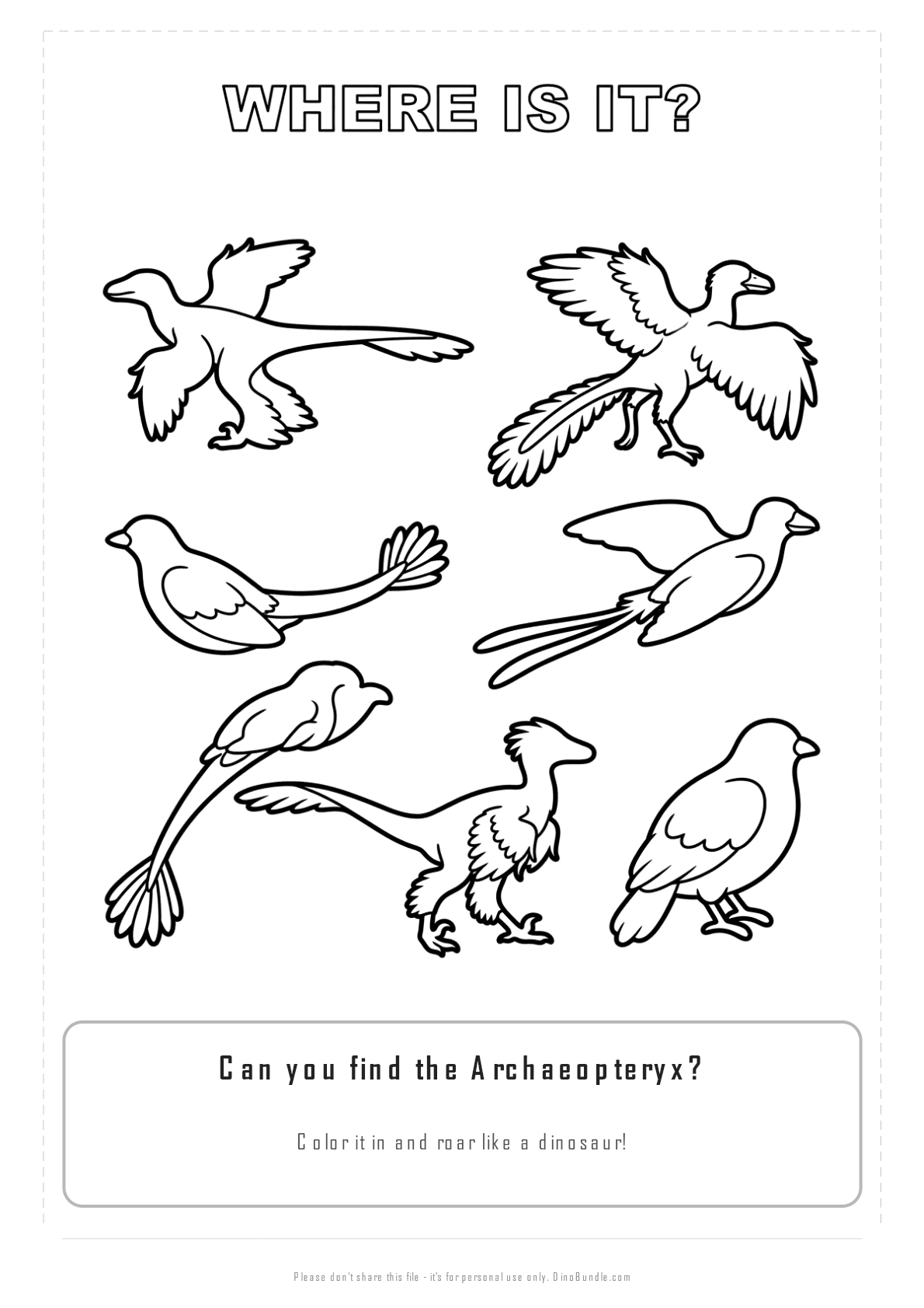 Archaeopteryx printable page 3