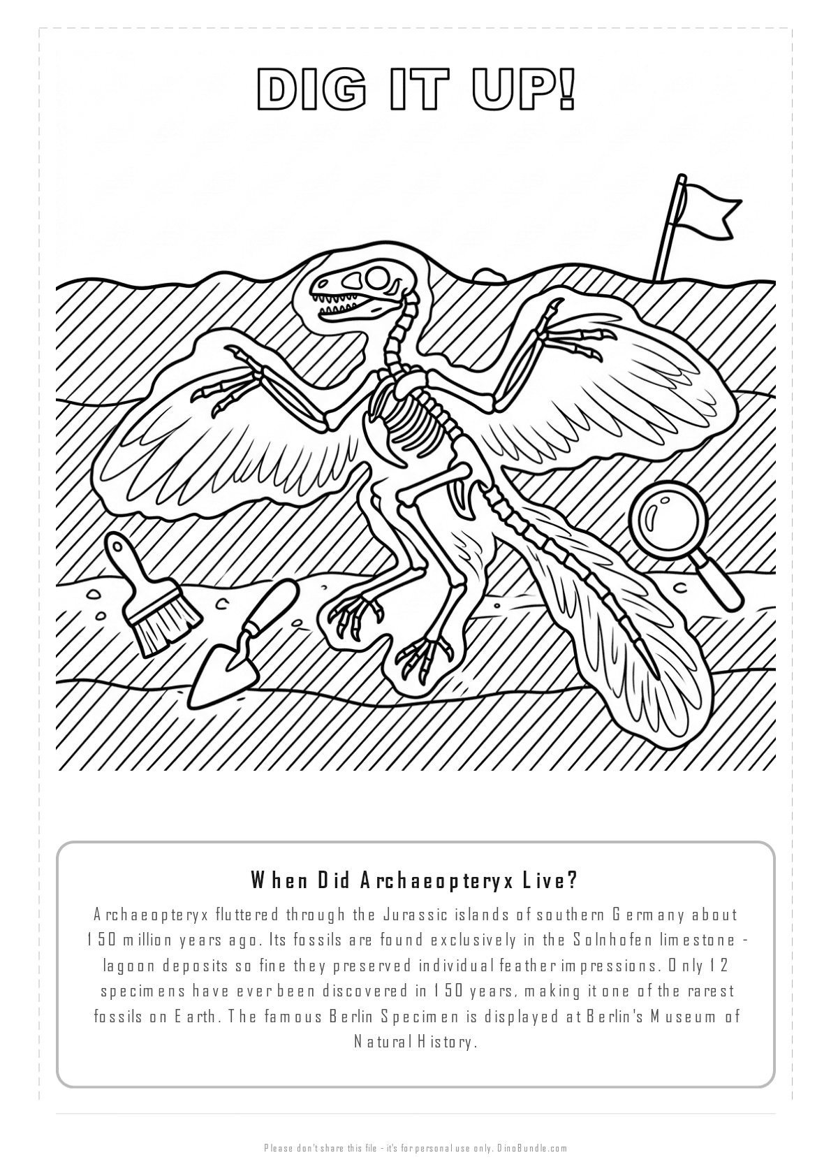 Archaeopteryx printable page 6