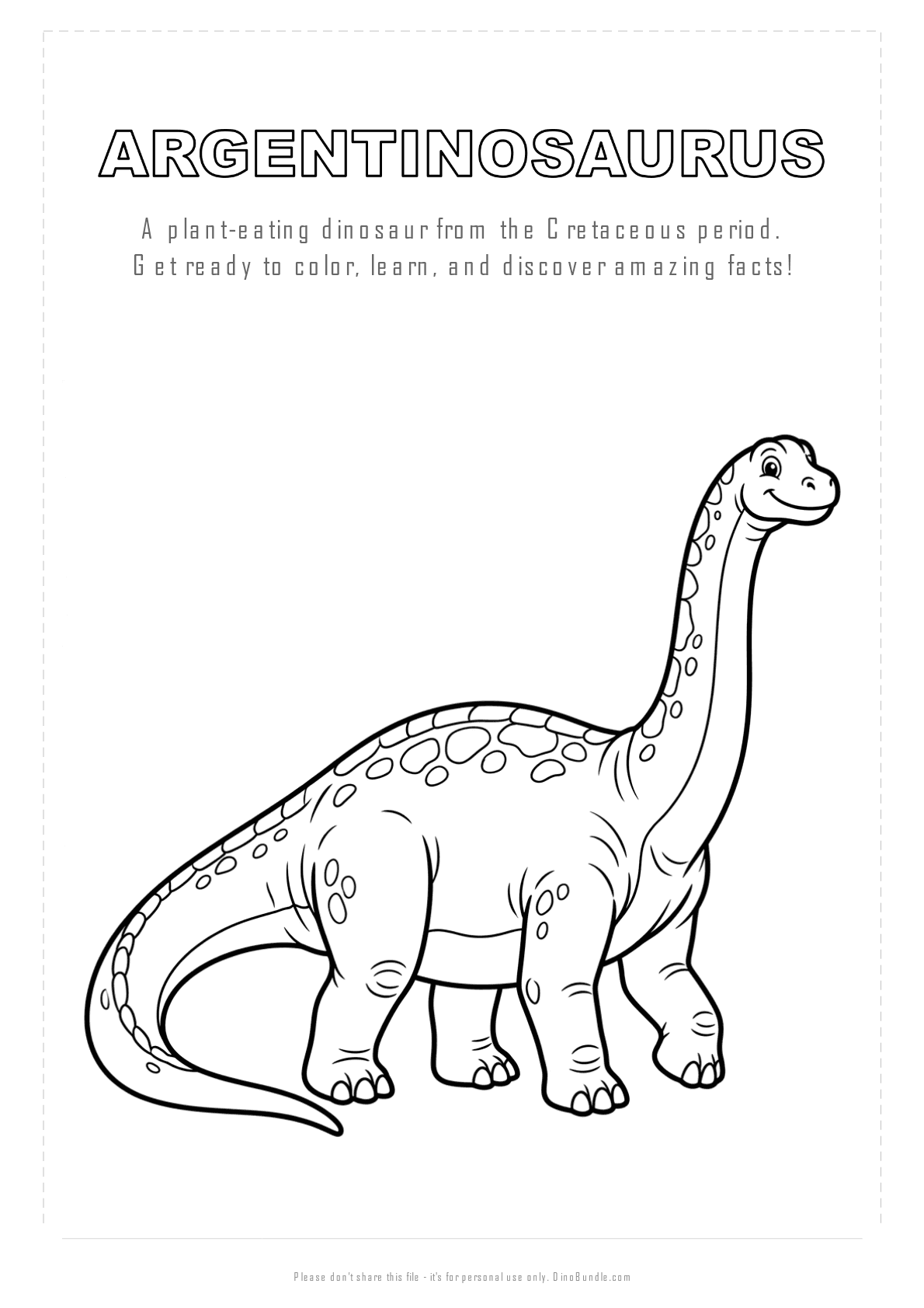Argentinosaurus printable page 1