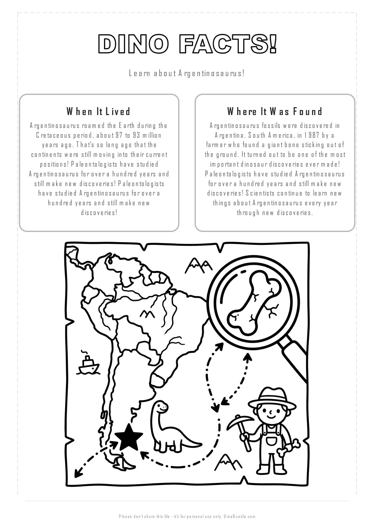 Argentinosaurus printable page 2