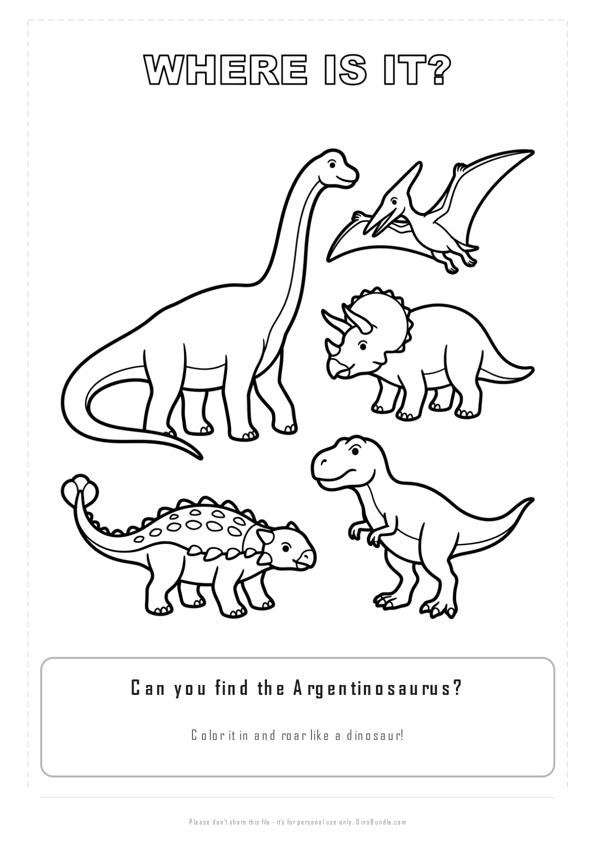 Argentinosaurus printable page 3