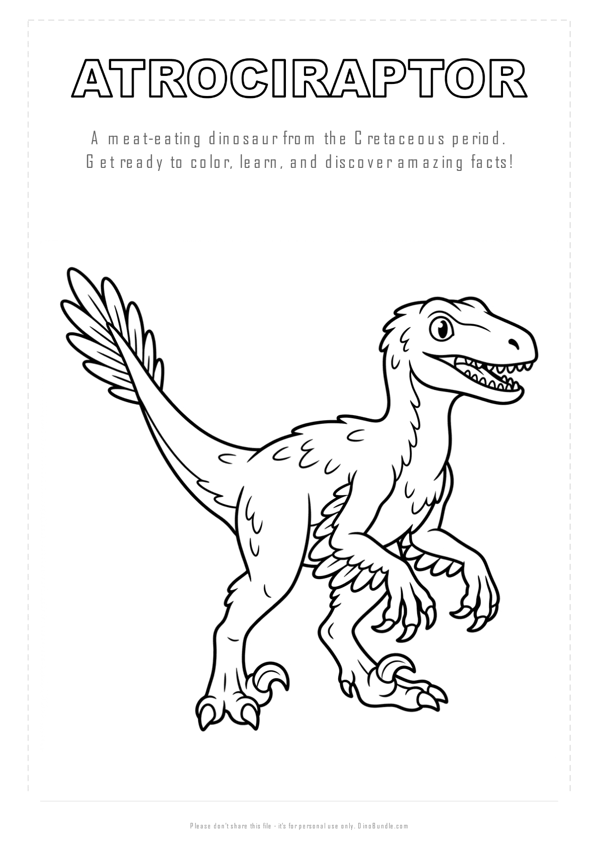 Atrociraptor printable page 1