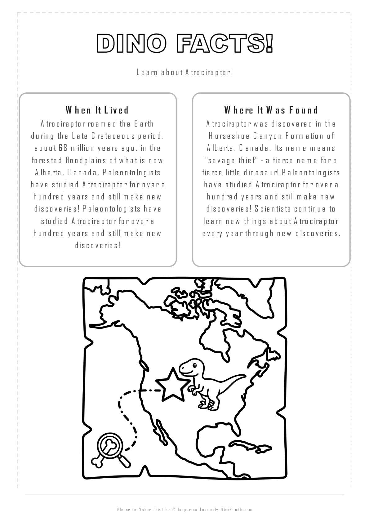 Atrociraptor printable page 2
