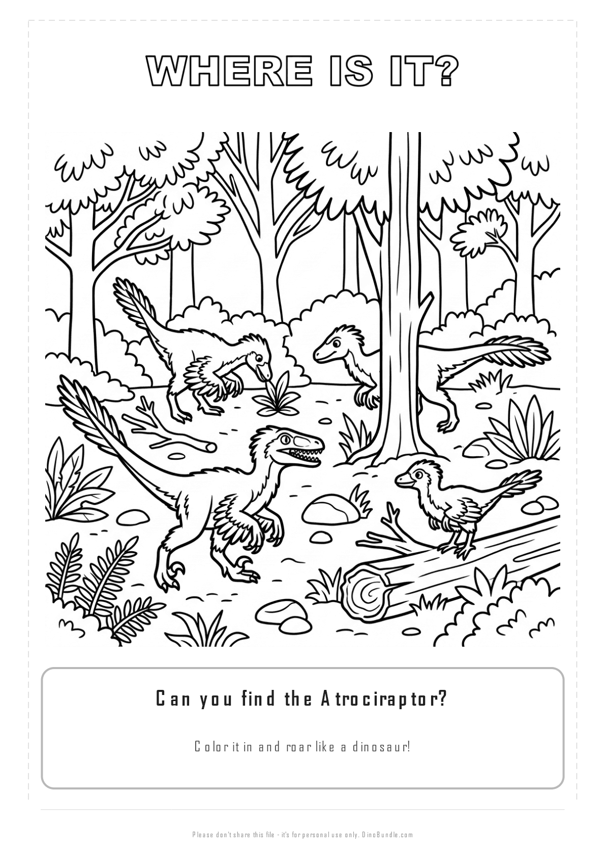Atrociraptor printable page 3