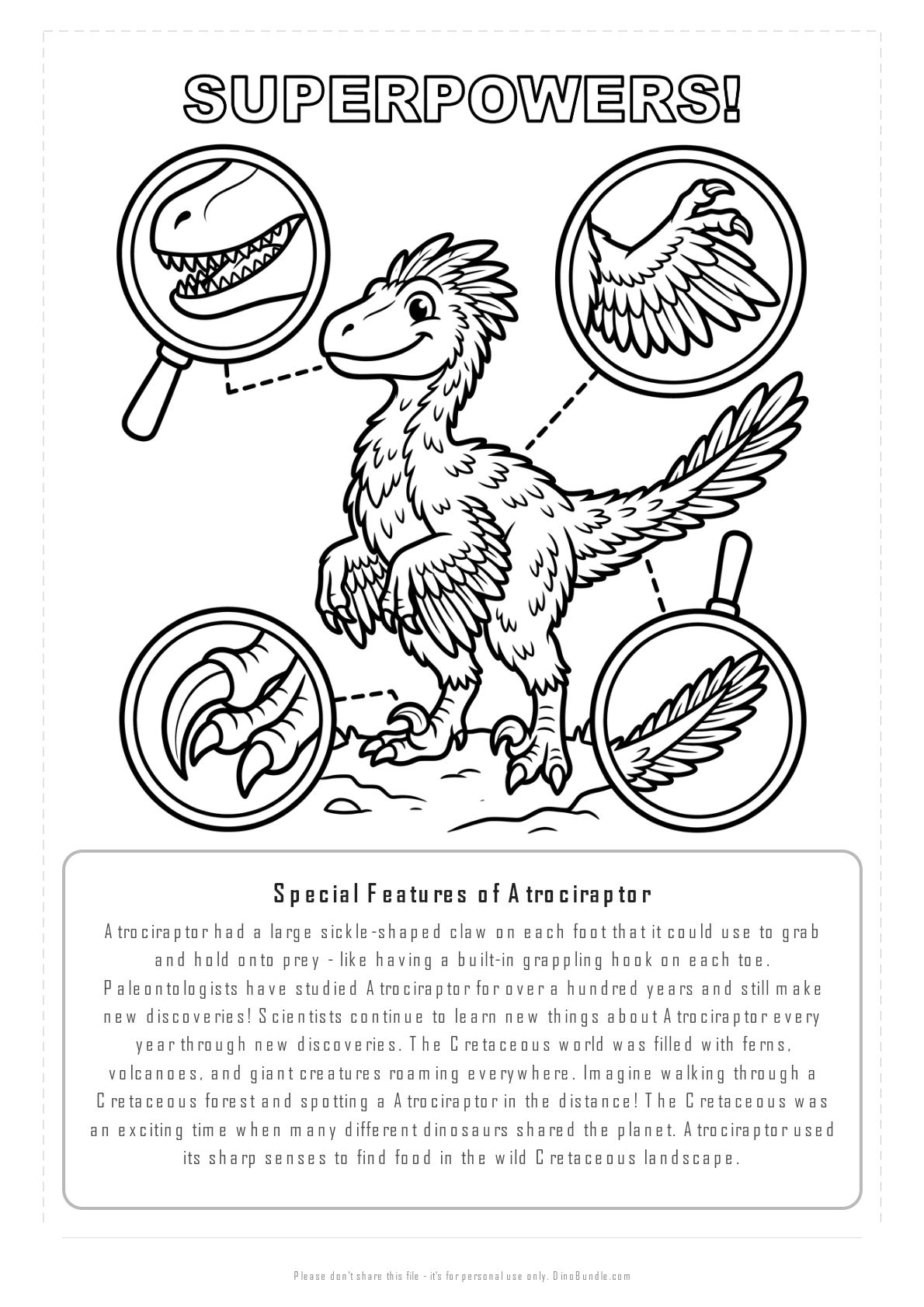 Atrociraptor printable page 7