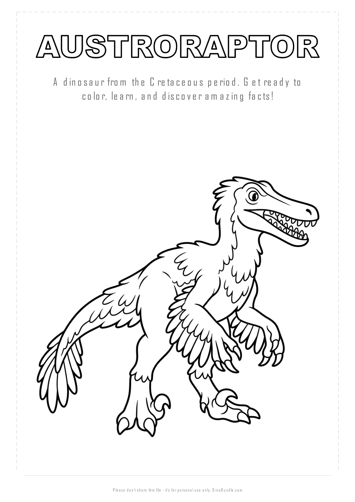 Austroraptor printable page 1
