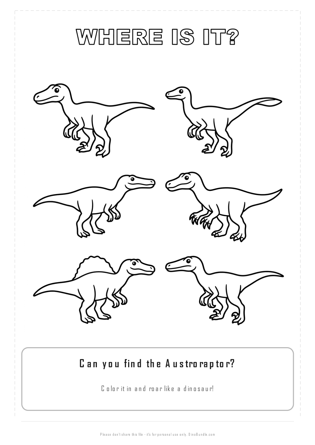 Austroraptor printable page 3