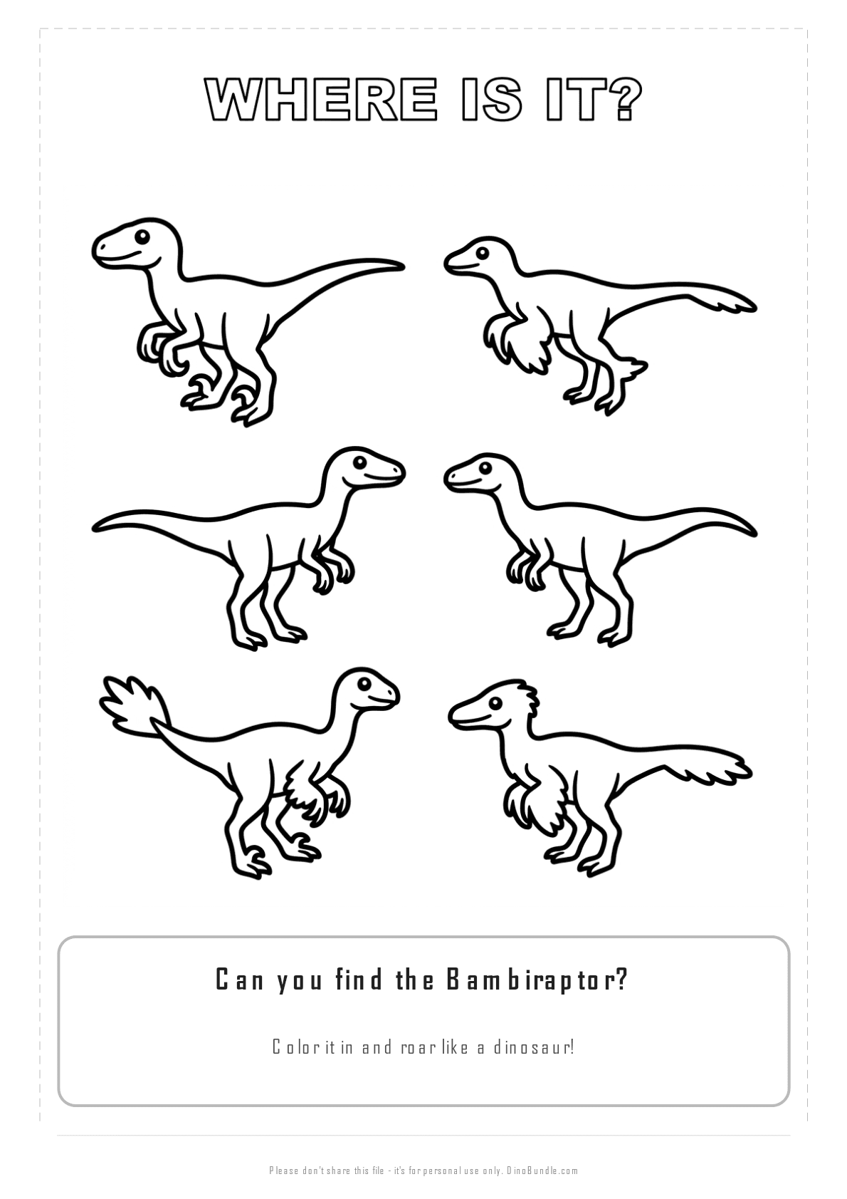 Bambiraptor printable page 3